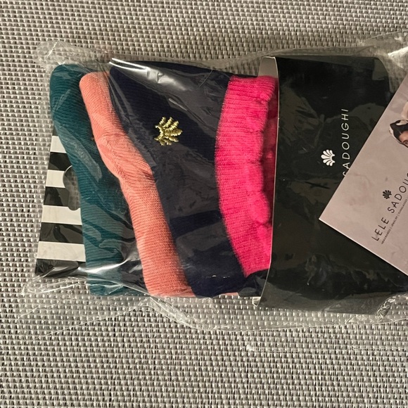 LELE SADOUGHI NWT AUTHENTIC MIDNIGHT FOREST SET OF 3 COUNTRY CLUB ANKLE SOCKS - Picture 4 of 5